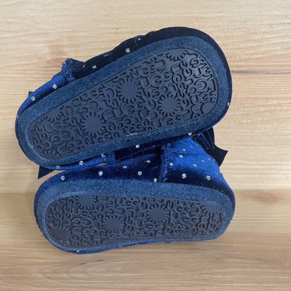 UGGs JESSE BOW II BOOTIES BABY blue CRIB TODDLER 2/3 winter slippers mini kids - Picture 11 of 11